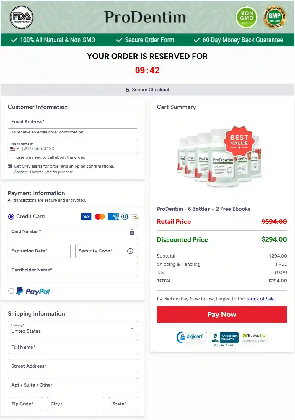 prodentim official website checkout page – secure online order process